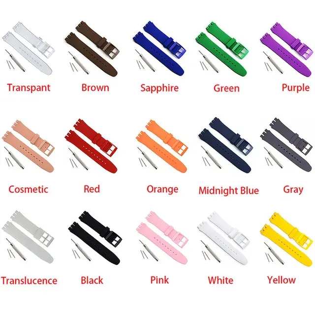 Colorful Rubber Sport Watch Strap, 16-20mm 3