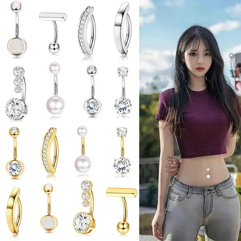 Stainless Steel Belly Button Ring Set Of 8
