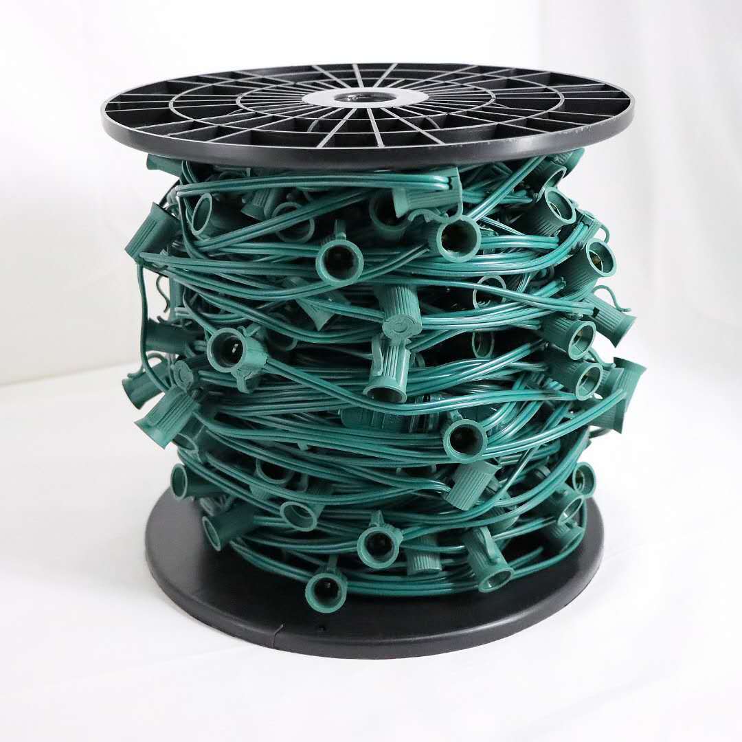 Green Wire C9 Outdoor Light String 3