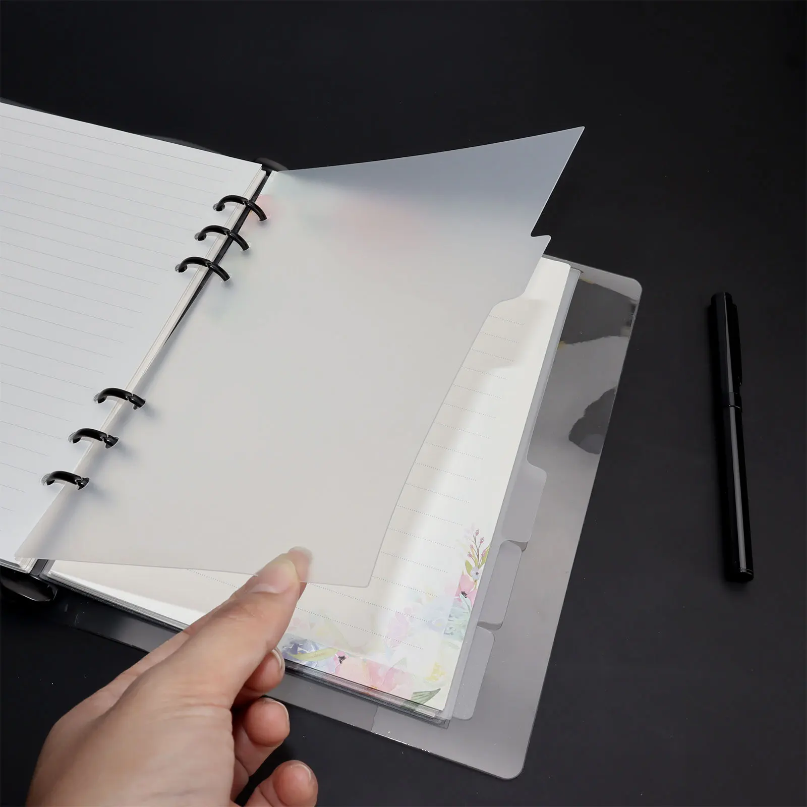 Transparenter Papier-Indexteiler A5 A6 6 Löcher für Binder