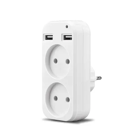 EU-Steckdosenadapter mit 2 USB-Anschlüssen