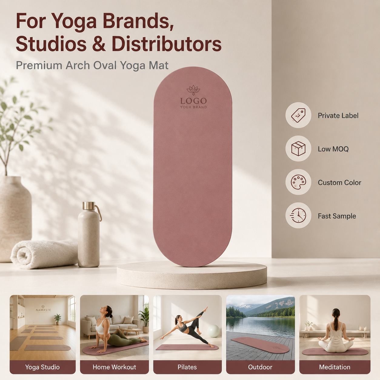 Bogenförmige PU-Yoga-Matte aus Naturkautschuk 4