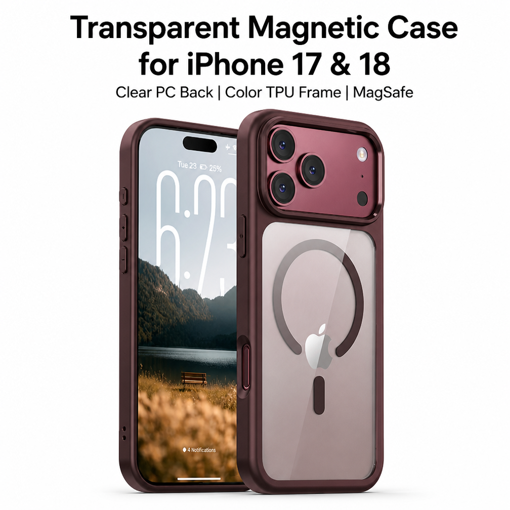 Crystal Clear PC Back Magnetic Phone Case for