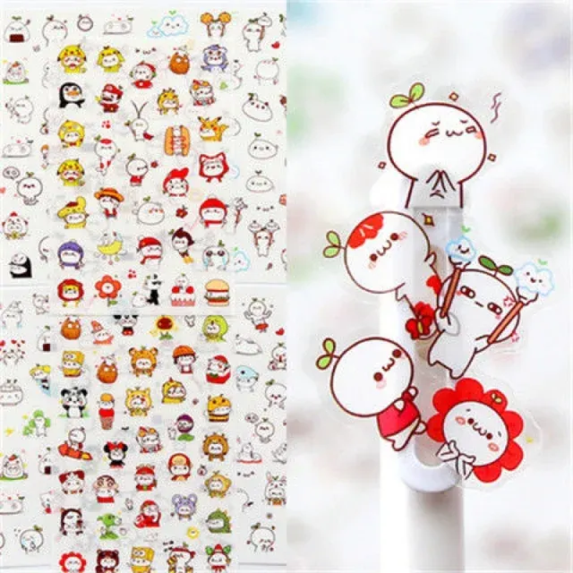 Waterproof Transparent Kawaii Stickers, 6 Pack 2