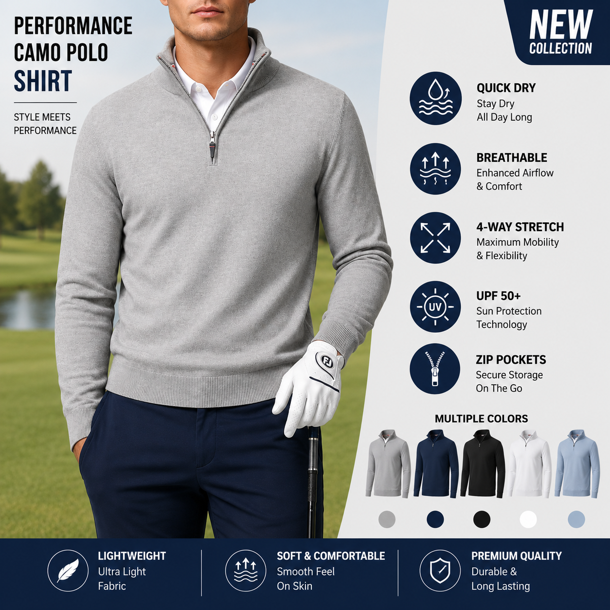 Men's Embroidered Quarter-Zip Sweatshirt 3
