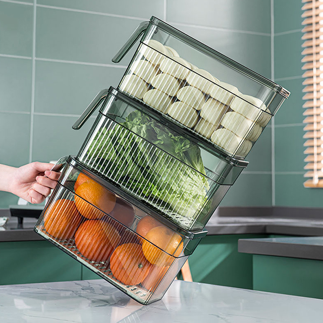 Stackable Fridge Organizer Bin with Lid 4