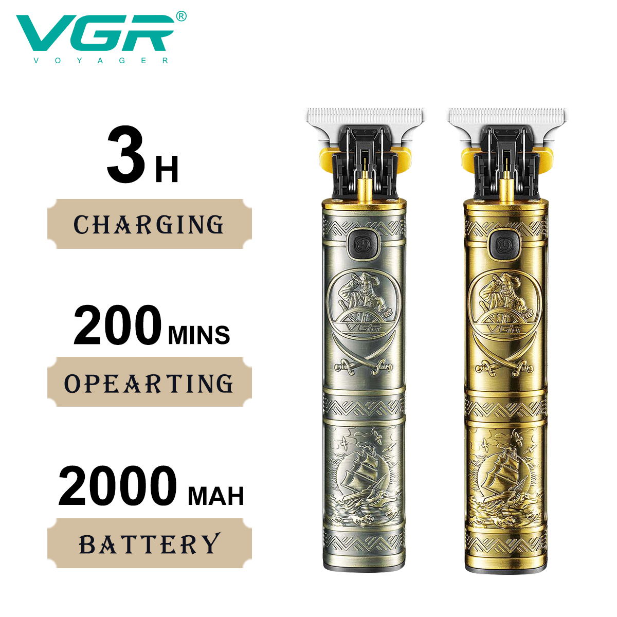 VGR V-096 Electric Barber Clippers Beard Trimmer Professional 3