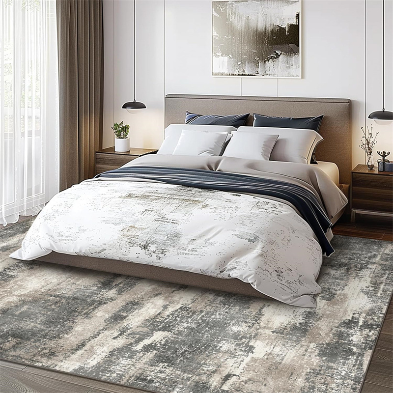Minimalist Modern Abstract Distressed Sofa Table Carpet Entrance