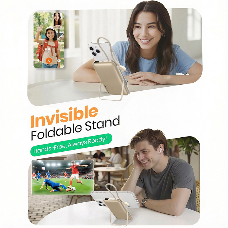 3-in-1 Power Bank 10000mAh Foldable Stand 2
