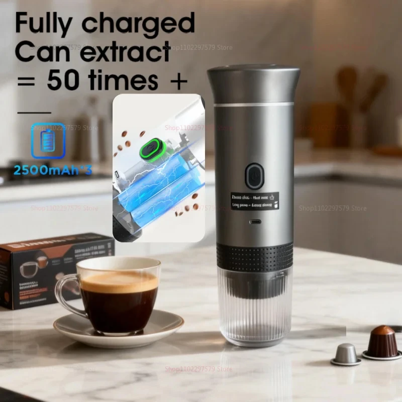 Cordless Camping Espresso Machine for Capsules and Powder 4