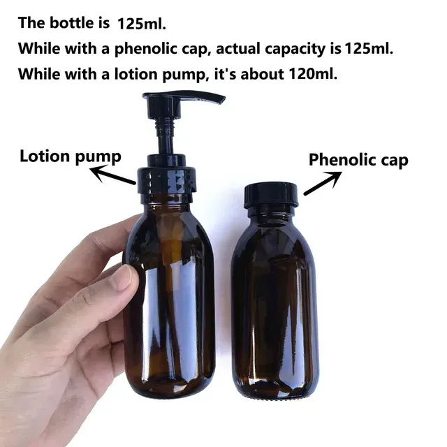 Amber Glass Bottle with Pump 2
