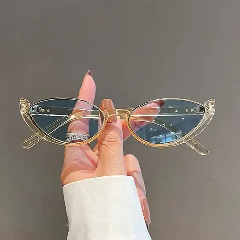 Semi-Rimless Cat-Eye Sunglasses