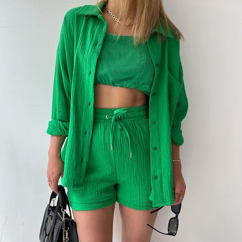 Damen Hemd-Shorts-Set