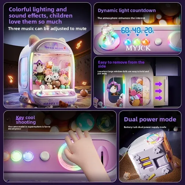 Coin-Operated Mini Claw Crane Machine for Kids 2
