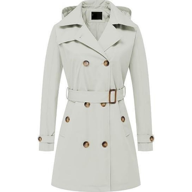 Elegant Waterproof Trench Coat with Hood 3
