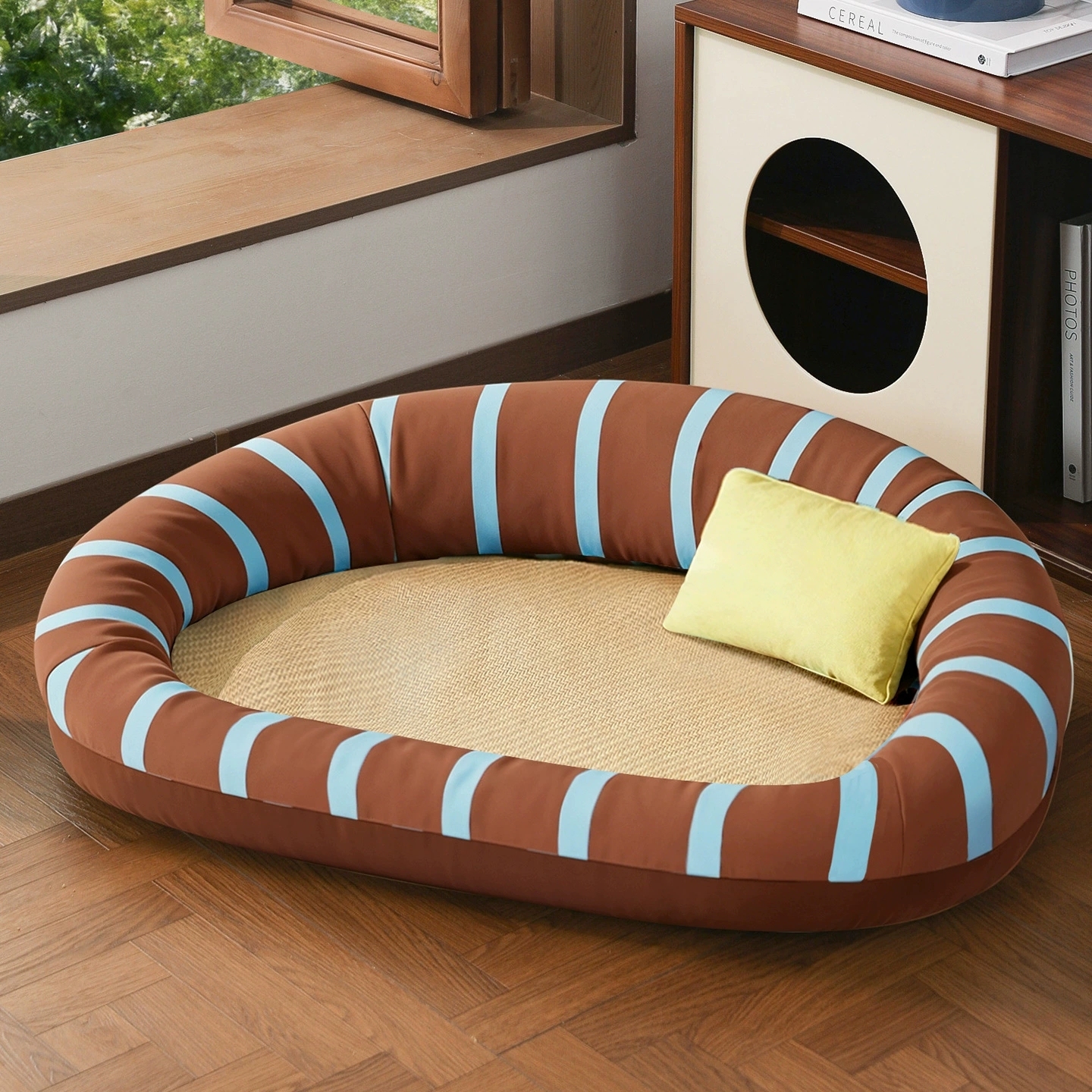 Striped Summer Cooling Pet Bed