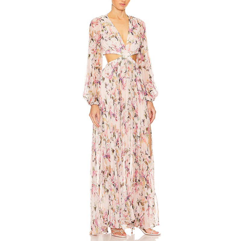Sleeveless Floral Chiffon Maxi Dress 3