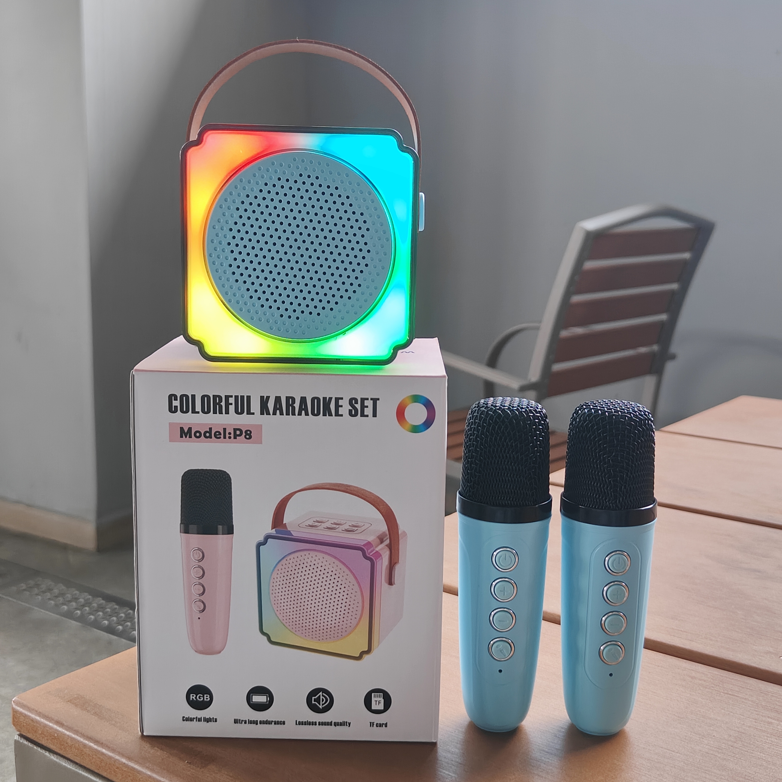 Karaoke Bluetooth Speaker with Mic and RGB 4