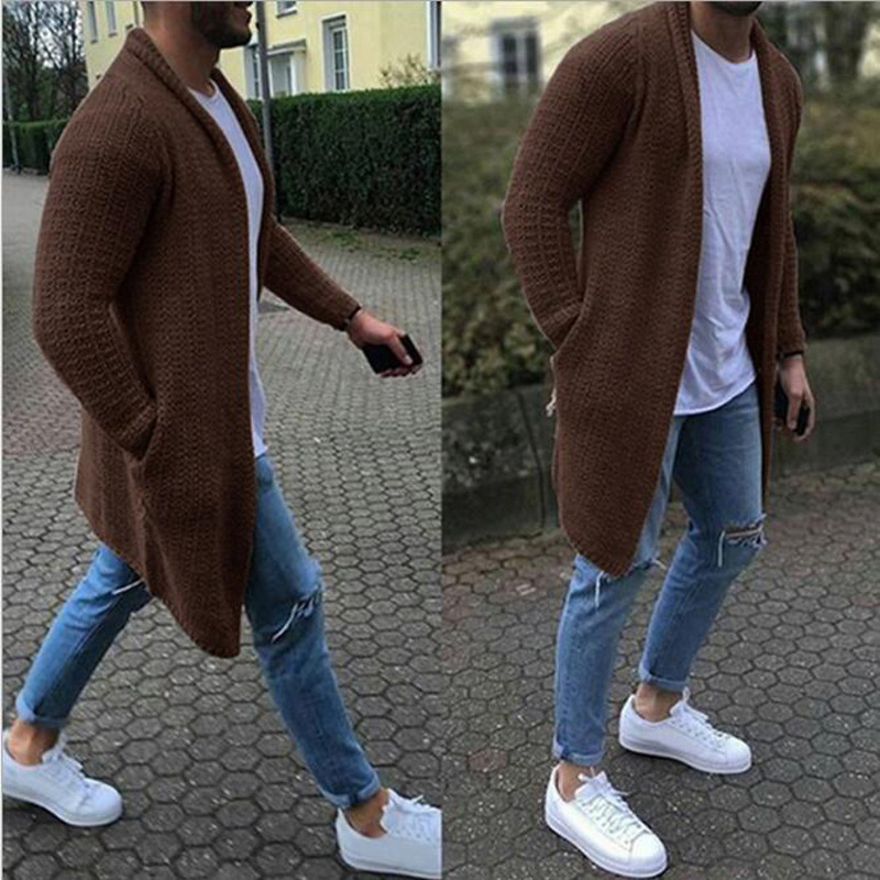 Long Solid Color Plus Size Loose Cardigan Sweater 2