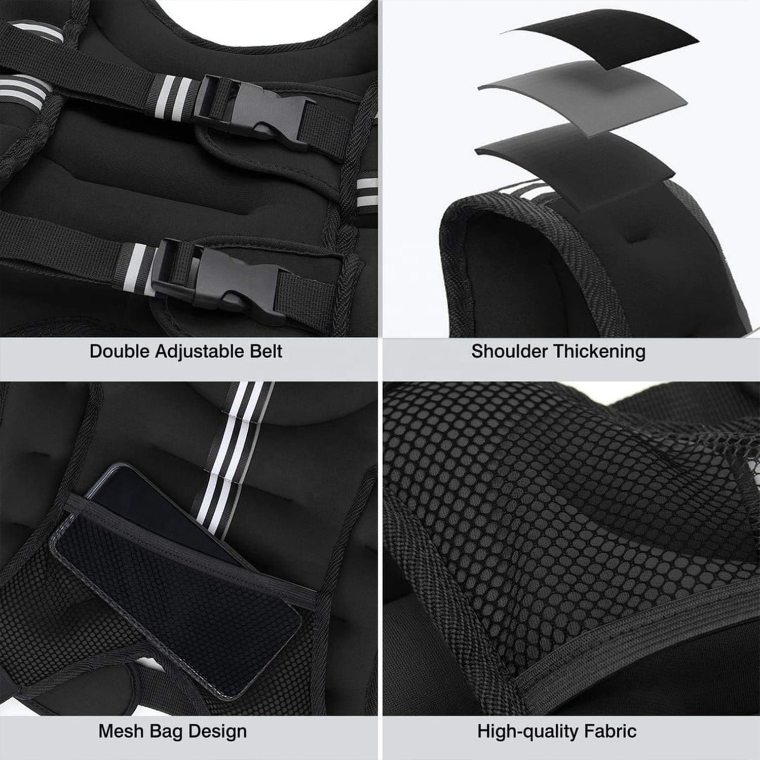 VIGFIT Large Stock 5kg Fitness Adjustable Weight Vest 3