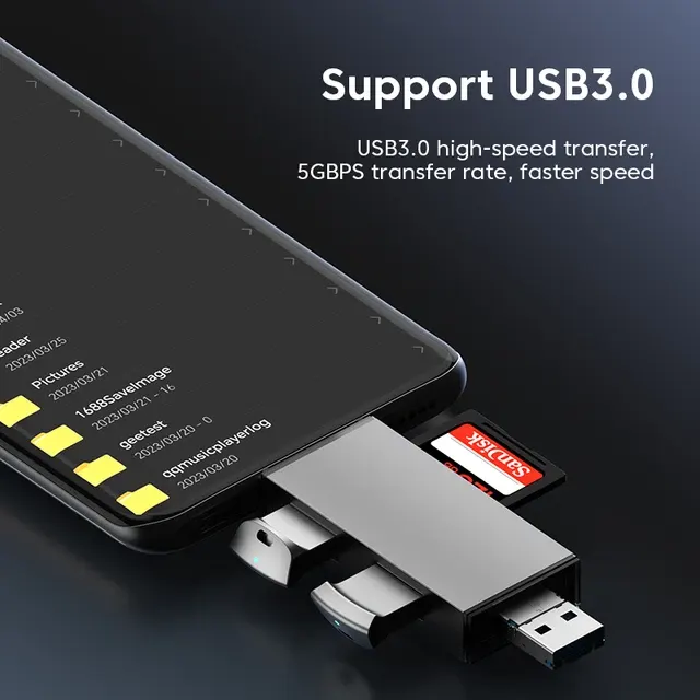 6-in-1 USB 3.0 Card Reader Type-C 4