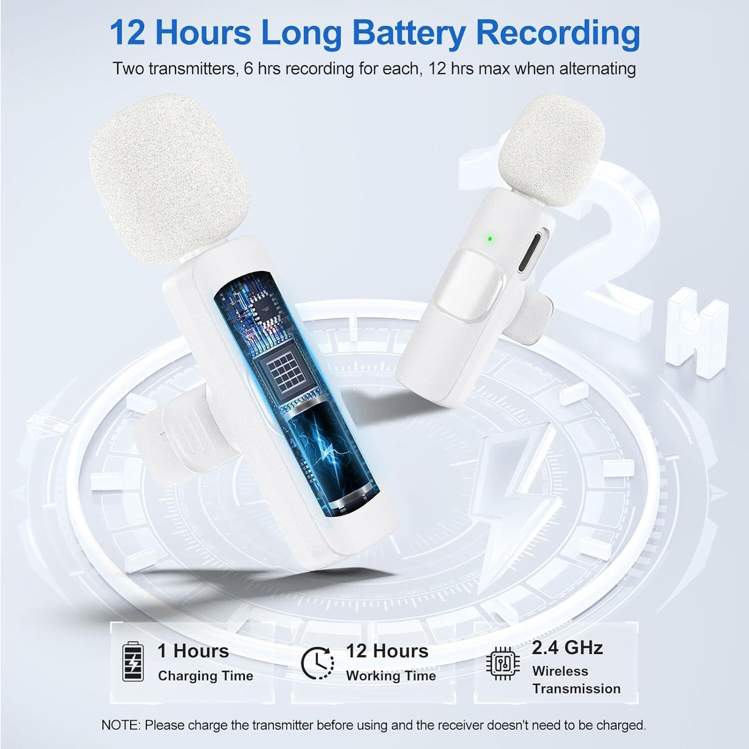 Wireless Lavalier Microphone with Noise Cancelling 2