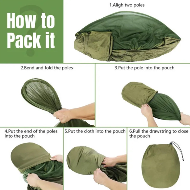 70D Lightweight Hammock with Tree Straps 4