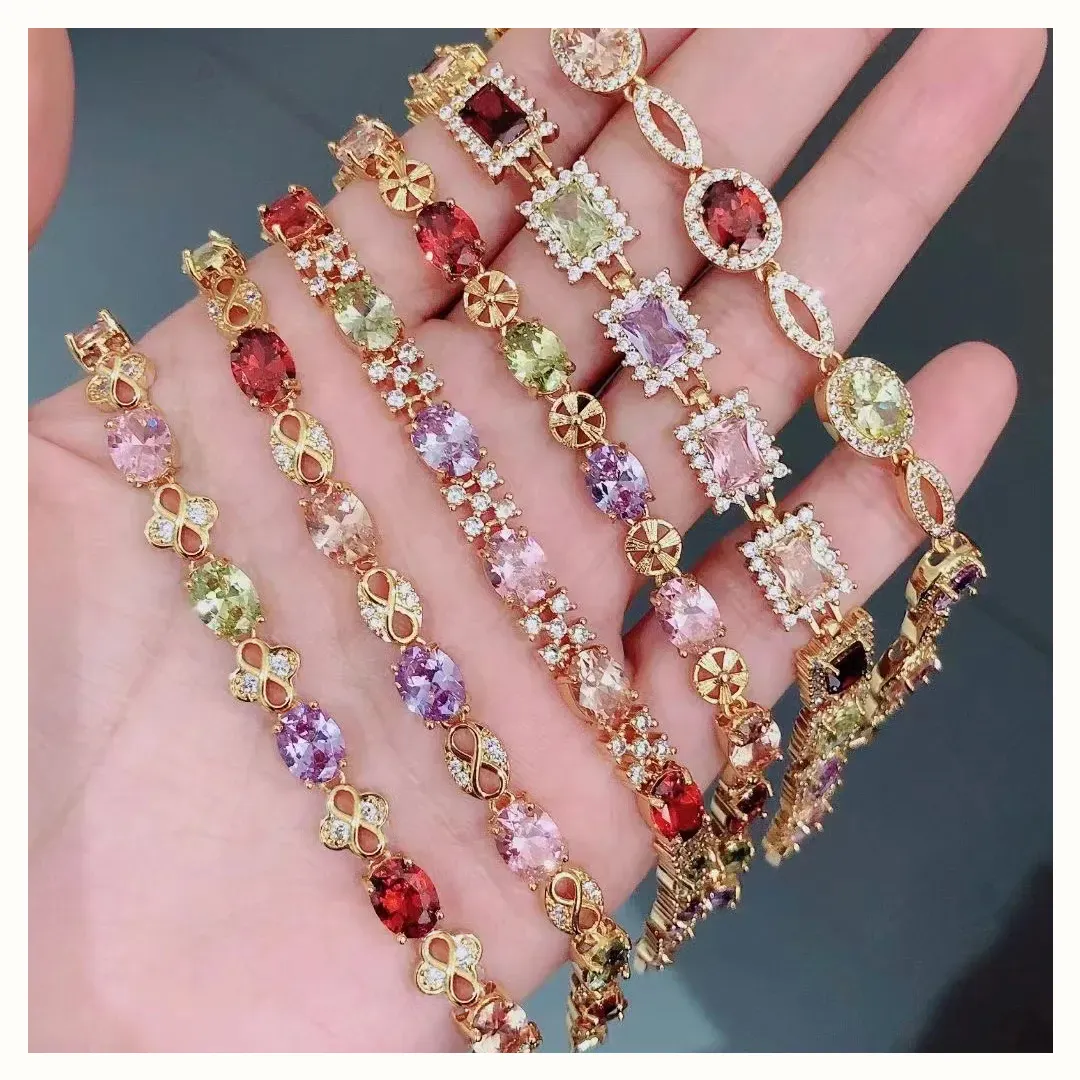 Women's Gold Plated Zircon Heart Bracelet