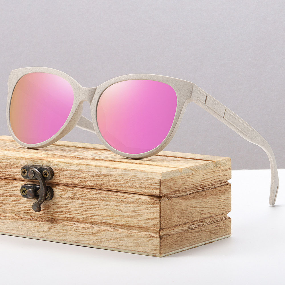 Vintage Wheat Straw Round Sunglasses
