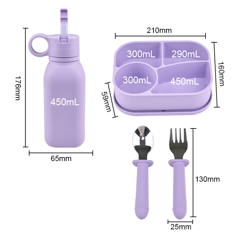 Customization Bento Box Set Enfant School Stainless Spoon 4