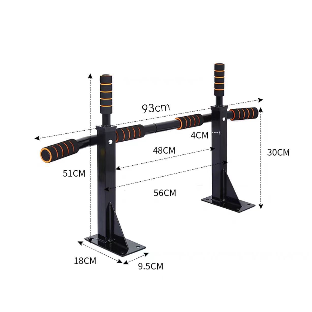 Wall-mounted Iron Pull-Up Bar Single Double Bars Home