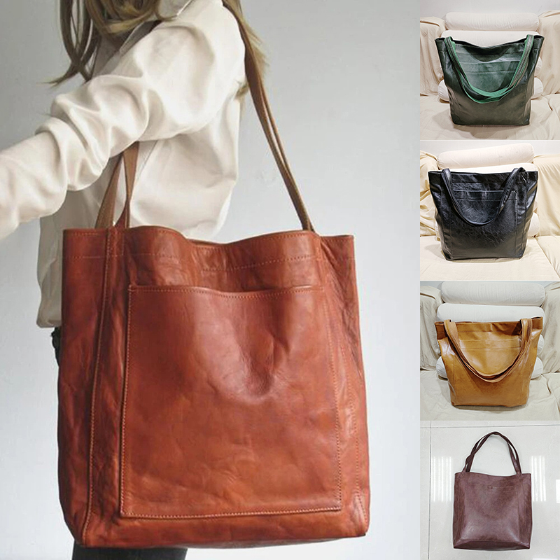 Retro Large Capacity Shoulder Bag With Big Pocket