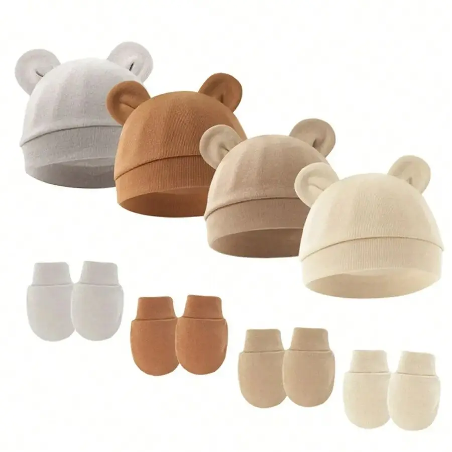 Baby Mädchen Hut Handschuhe Set Baumwolle Neugeborenen Beanie
