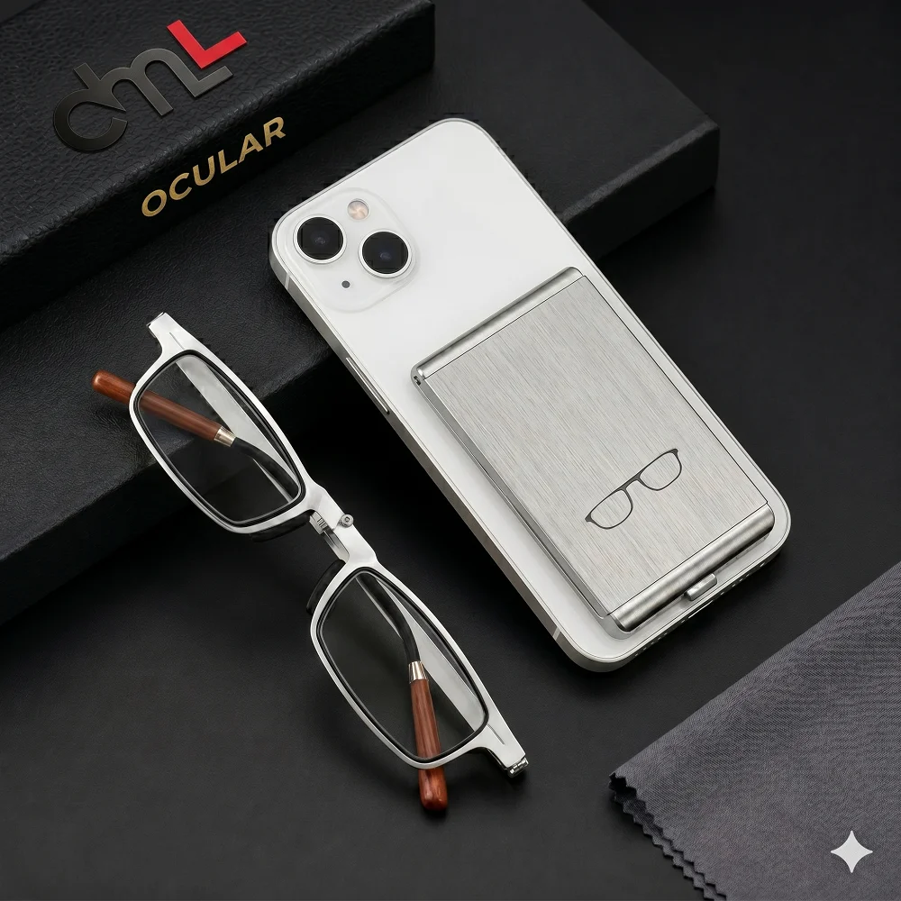 Taschenfaltbare Lesebrille für Männer und Frauen Anti-Blaulicht Metallrahmen