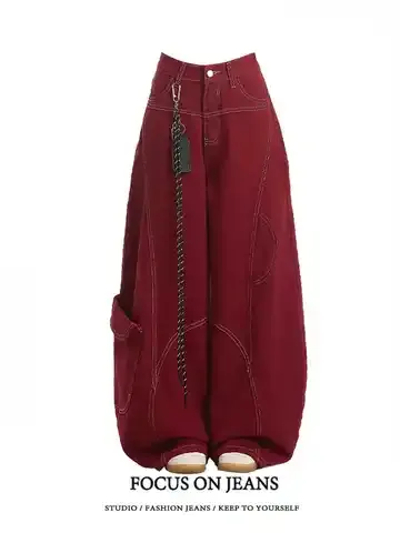 Rote Baggy Jeans