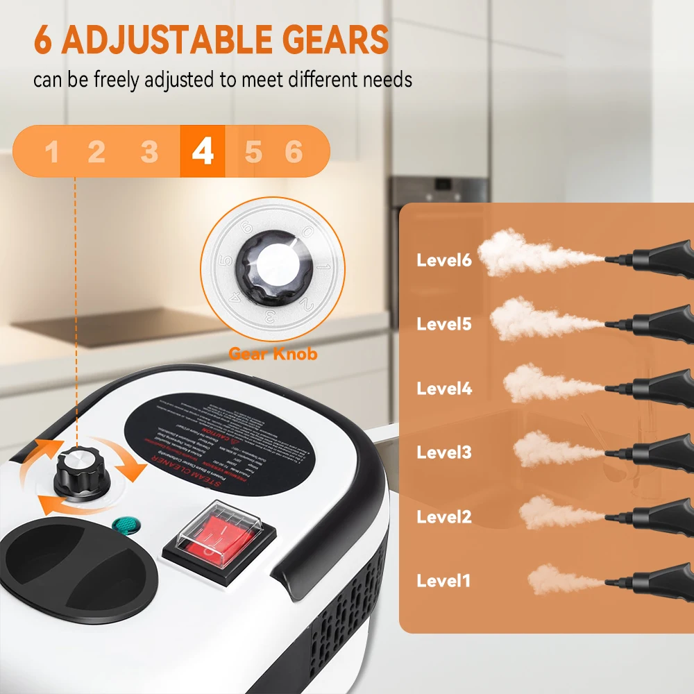 Portable 2500W Handheld Steam Cleaner Kit 4