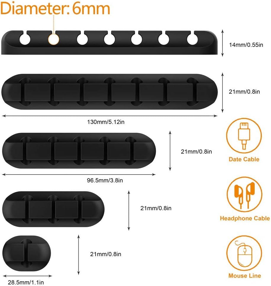 Silicone Desk Clip Set Multipurpose Data Tie Management 3