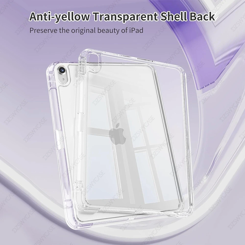 Transparente iPad-Hülle mit Stifthalter 3