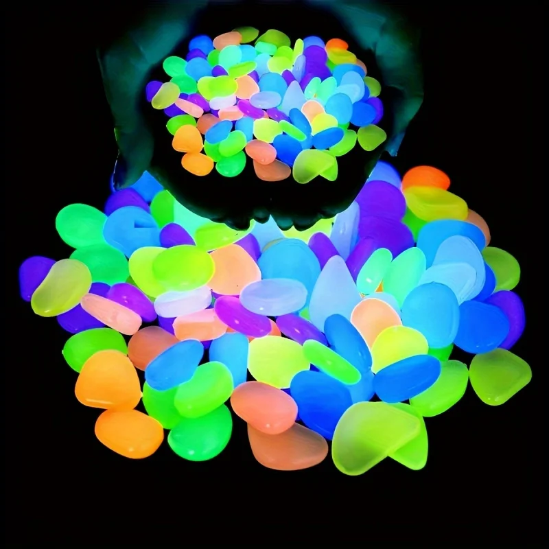 100 Glow-in-the-Dark Resin Pebbles 2