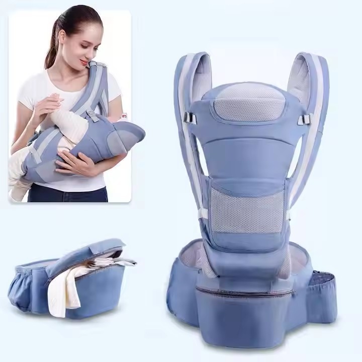 Ergonomic M Position Baby Carrier Hip Seat Head