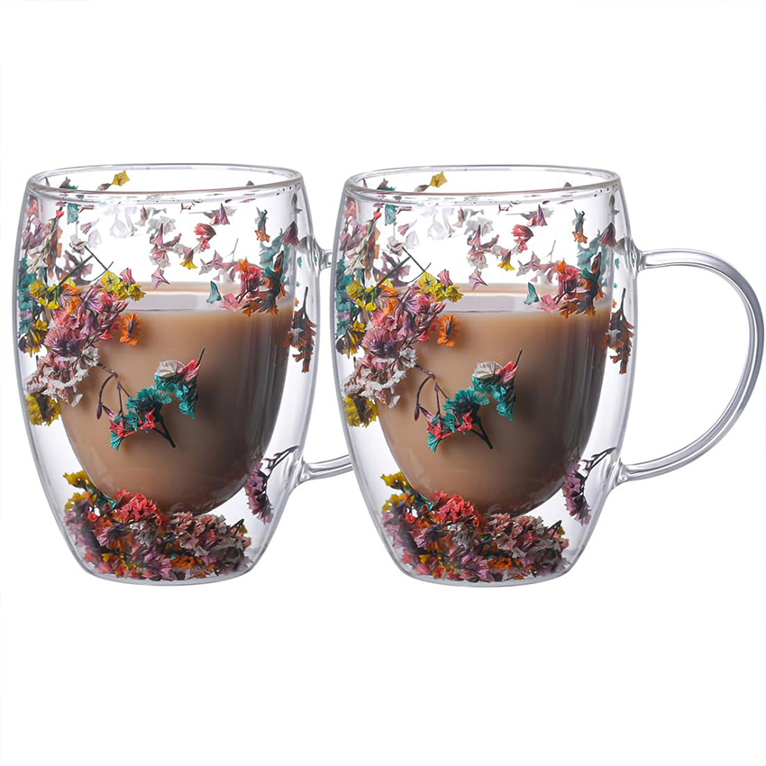 Chinese-Style Double-Wall Glass Mug with Handle 4