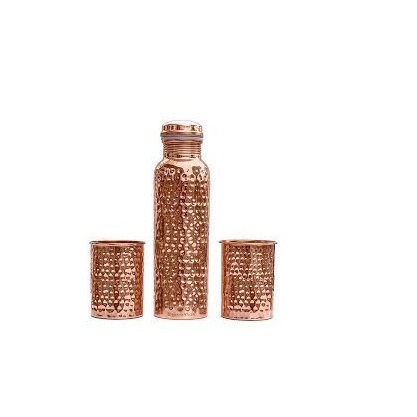 Copper Water Bottle With Time Marker 1 Liter 2