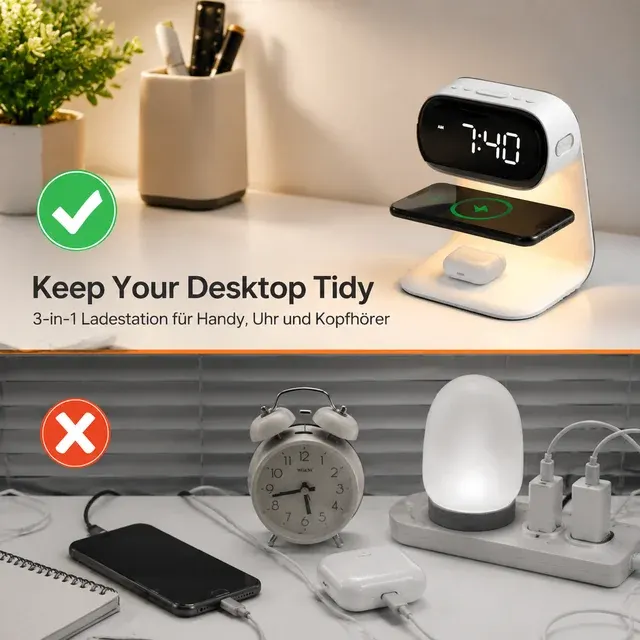 3 in 1 Wireless Charger 15W Schnellladegerät mit 4
