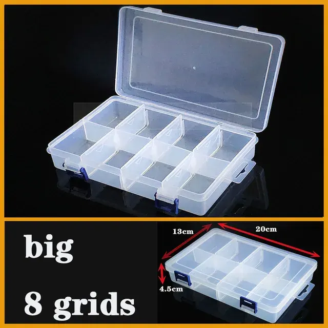 Transparente Schraubenbox mit Fächern 2