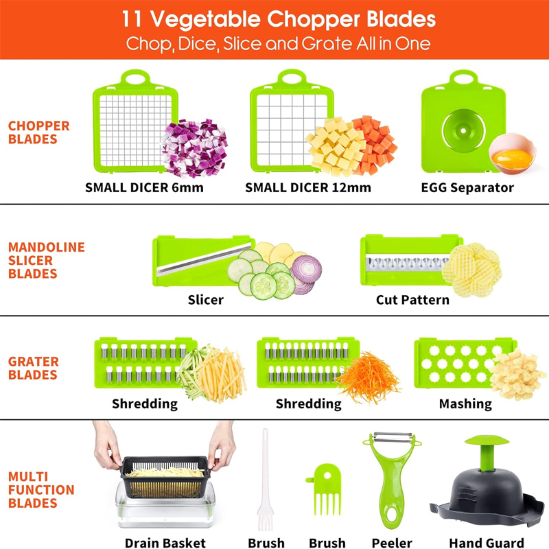16 In 1 Plastic Food Chopper Onion Slicer 2