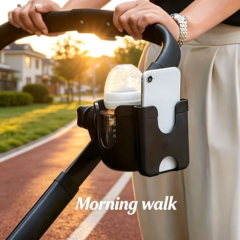 Universal Stroller Drink Holder with Phone Mount 3