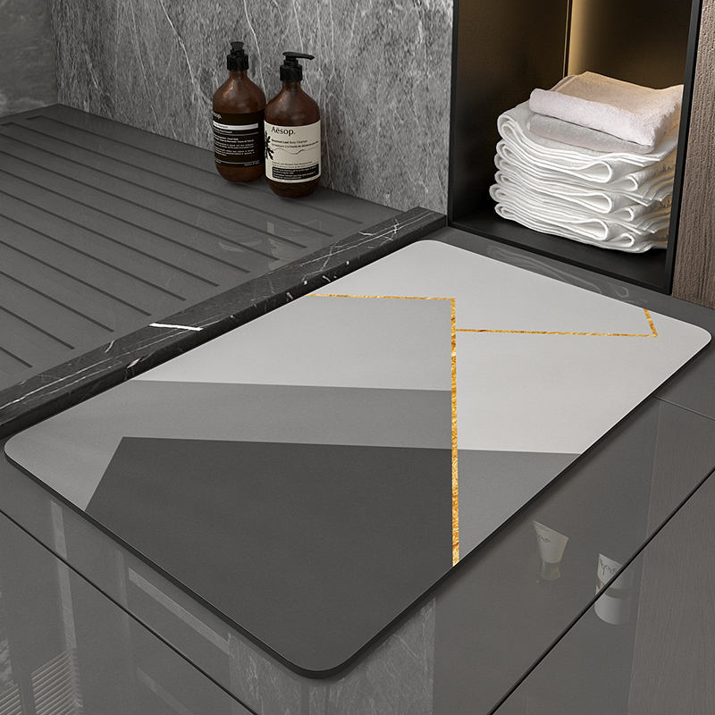 Eco Friendly Water Absorbent Diatomite Bath Mat Design