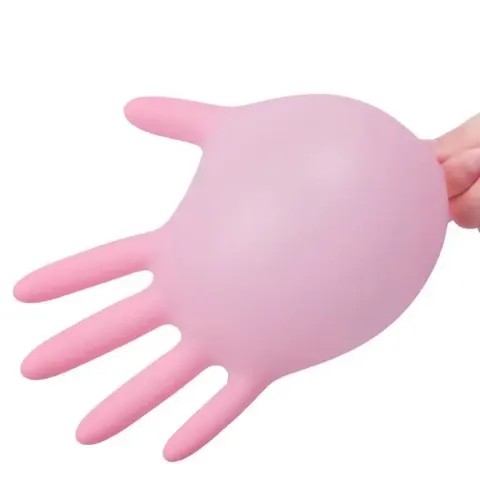 Pink Latex-Free Nitrile Disposable Gloves