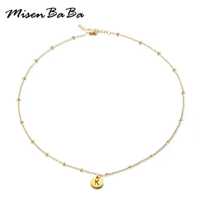 Stainless Steel Pearl A-Z Initial Pendant Necklace 1