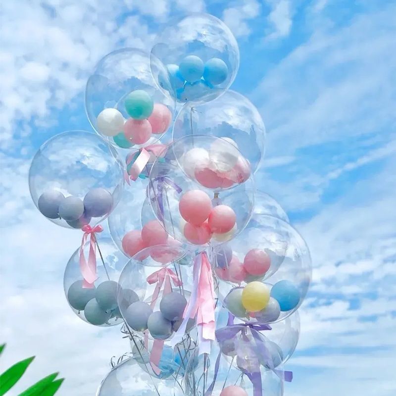Klare Bubble Ballons zum Befüllen mit LED 4